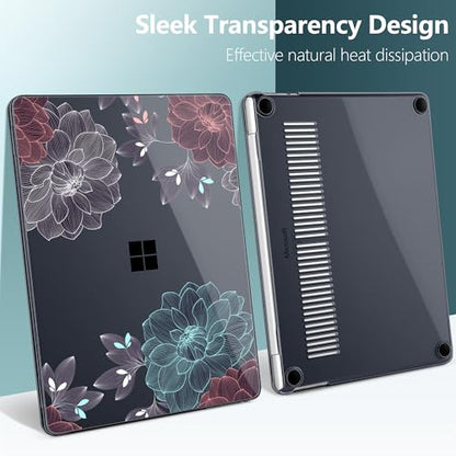 Batianda Case for Microsoft Surface Laptop 13 inch 2025 2026, Leaves | Fits Model 2095, Artistic Patterns Ultra-Slim Lightweight Scratch-Resistant Hard Shell with Professional Protection - color: Leaves