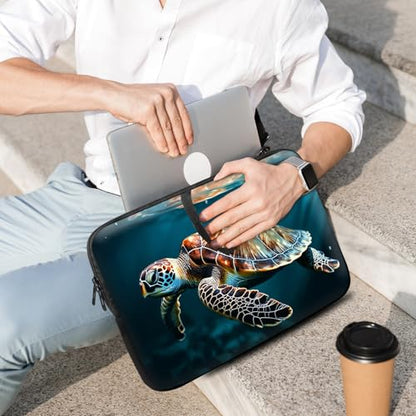 14 15 15.4 15.6 inch Laptop Handle Bag Computer Bag, Pouch Holder Notebook Sleeve Cover Soft Case Compatible for Dell,Lenovo,Toshiba HP, Asus Notebook-Lone Turtle - color: Lone Turtle
