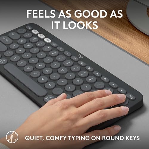 Logitech Pebble Keys 2 K380s Keyboard, Bluetooth, Wireless - Graphite - color: Graphite
