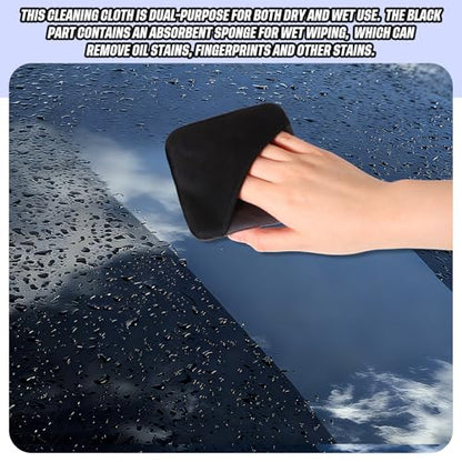 Hahafelt 4 Pcs Car Screen Cleaner Car Touch Microfiber Screen Cleaner Cloth Cleaning Wipes Interior Pad for Vehicle Dashboard LCD Accessories 4.13×4.13 Inches(Square) - style: Square