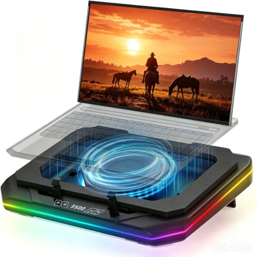 Cooling Pad for Msi Titan 18 Ultra 18 HX GT77 HX GT77 GT76 GT75 GT73VR GT63 GT83 GT80 Gaming Laptop,with Ultra Powerful Booster Turbo Cooling Fan,6 RGB Light,Adjustable Speed,Touch Start ﻿ ﻿