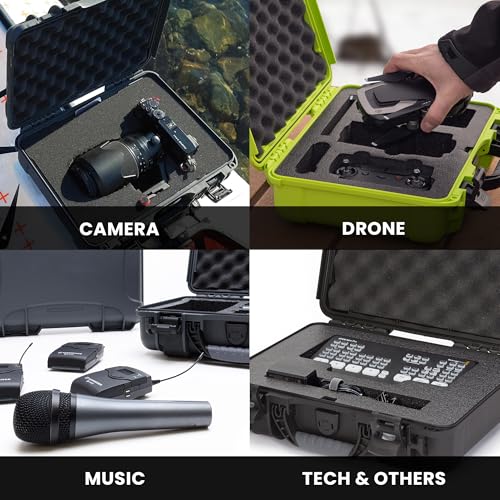 NANUK 910 Hard Case with Customizable Cubed Foam, IP67 Waterproof, Dustproof and Impact Resistant, 14.3” x 11.1” x 4.7”, Rugged Construction for Ultimate Protection, Made in Canada – Graphite - color: Graphite, style: Cubed Foam