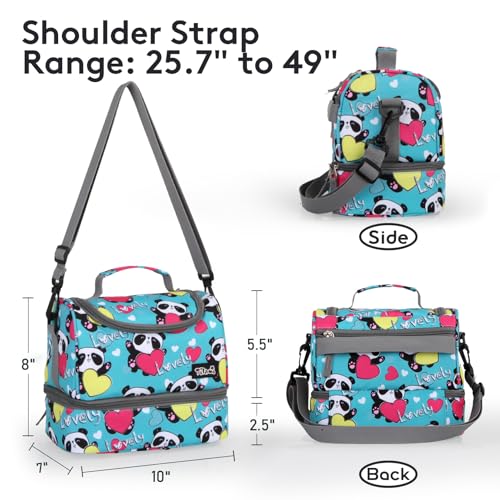 Tilami Rolling Backpack for Kids 18 Inch Double Handle Wheeled Bookbag for Boys & Girls for School & Travel,Panda - color: Panda