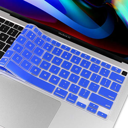 Batianda Premium Ultra Thin Keyboard Cover for MacBook Air 13 inch 2020 Model A2337 M1 Chip with Touch ID & Retina Display Soft-Touch Protective Skin,Deep Blue - color: Deep Blue