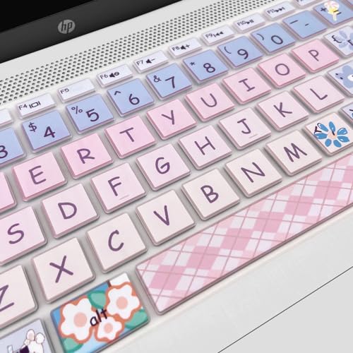 Cute Silicone Keyboard Cover for HP Pavilion x360 14 14-BA/BF/BW/CD/CF/DQ/DK/DH/DS/DF/FQ Series, 14-dk1013dx/dk1003dx/dk0002dx 14-dq1043cl 14-fq0013dx, Cute Bunny - color: Cute Bunny