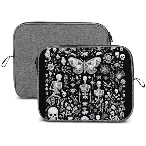 Spacious Cute Laptop Sleeve, Double Zipper Shockproof Laptop Case for Office, Business Trip, Coffee Shop, Travel, Goth Skull Head Ouijas Boards Witch Black Art, 14inch - color: Style(975), size: 14inch