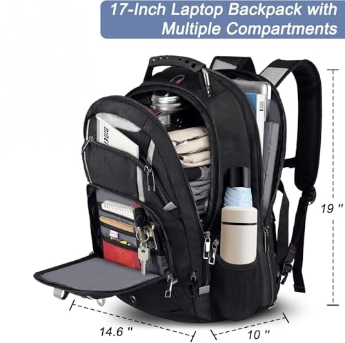 Extra Large Laptop Backpack, 17 inch Computer Backpack for Men Travel Work | TSA Flight Approved Travel Backpack for Men, RFID Business Computer Bag, Heavy Duty Water Resistant College Bookbag for Work