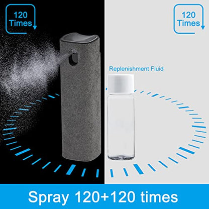Screen Cleaner Touchscreen Mist Spray, walrfid Cleaning Kit for Electronic Smart Phone TV, Laptop, Tablet, PC, Computer Monitor LCD Flat Screens, Eyeglasses, Compatible with iPhone iPad MacBook Pro - color: Grey