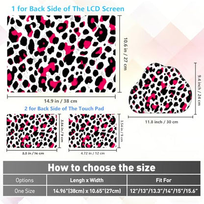 Laptop Skin Sticker Decal 15-15.6 Inch with Cute Mouse Pad, Universal Reusable Vinyl Sticker for 12.1 13 13.3 14 15.4 Inch Netbook and Notebook PC, Pink Black Leopard - color: Pink Black Leopard