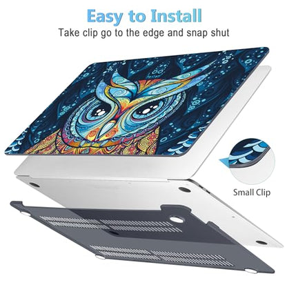 Mektron for MacBook 13 inch Air Case A2337 M1 2020 2019 2018 Release, Ultra Thin Plastic Hard Shell Cover for MacBook Air 13 inch A2179 A1932, Cute Owl - color: Cute Owl