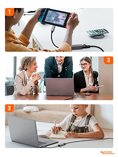 CableCreation USB C Network Adapter, Type-C (Thunderbolt 3) to RJ45 Gigabit Ethernet LAN Network Adapter Compatible with Steam Deck, MacBook Pro,MacBook Air,M1/M2,iPad 2022,Galaxy S22 Ultra