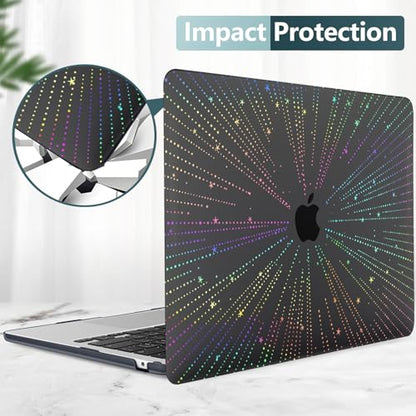 Compatible for MacBook Air 15 inch Case 2026 M5, 2023-2025 M4/M3/M2 A3448 A3241 A3114 A2941, Protective Plastic Hardshell & Keyboard Cover for Mac Air 15 inch Case, Clear Black Line - color: 01 Clear Black Line
