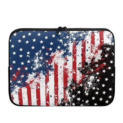 doginthehole American Flag Laptop Sleeve 15 Inch Neoprene Tablet Sleeve Bag Carrying Case Lightweight Notebook Computer Pocket Durable Protective Sleeve Pouch - color: American Flag, size: 15 inch