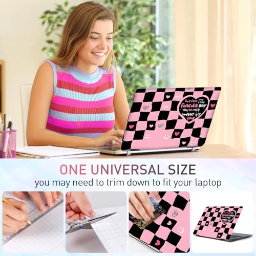 12.1-15.6 Inch Laptop Skin Decal, Universal Reusable Vinyl Laptop Cover Sticker, Waterproof Art Protector - Pink Black True Love - color: Pink Black True Love