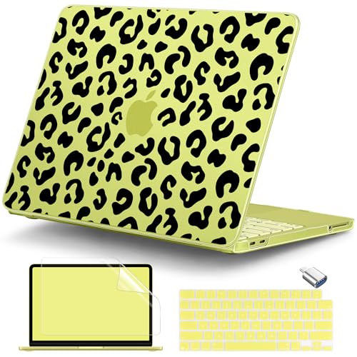 for MacBook Neo 13 inch Case 2026 (Model A3404), Artistic Leopard Pattern Ultra Slim Frosted Matte Hard Shell, Anti-Scratch & Fingerprint Resistant Cover, Leopard Citrus - color: Leopard Citrus
