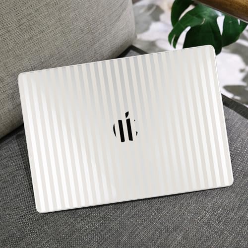 MEEgoodo Case for M5/M4/M3/M2 MacBook Air 15 inch Case 2026 2025 2024 2023, Laptop Shell Fit Model (A3448/A3241/A3114/A2941) for MacBook Air 15.3-inch, Beige Stripes - color: Beige Stripes