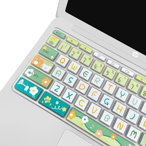 Cute Silicon Keyboard Cover Skin for HP Chromebook 11 x360 11.6", Chromebook 11 G2/G3/G4/G5/G6 EE/G7 EE 11.6’’,HP Chromebook 14-ca 14-ak14-X Series, HP Chromebook 14 G2 G3 G4 G5, Cute Flowers - color: Cute Flowers