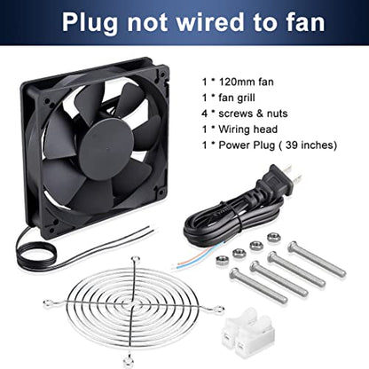 Wathai EC 120mm x 25mm AC Axial Small Exhaust Fan 110V 120V Dual Ball | 4 Inch ventilation Fan 110V - 240V Axial 1225 120v AC 120mm x 25mm Low Speed for DIY Cooling Ventilation Exhaust Projects - style: 120x25mm
