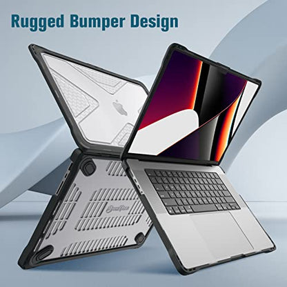 Fintie Case for MacBook Pro 16 Inch A3429 A3428 A3403 A3186 A2991 A2780 A2485 (2026-2021) - Heavy Duty Rugged Hard Shell Cover for MacBook Pro 16" M5/M4/M3/M2/M1 Chip, Crystal Clear - color: Crystal Clear