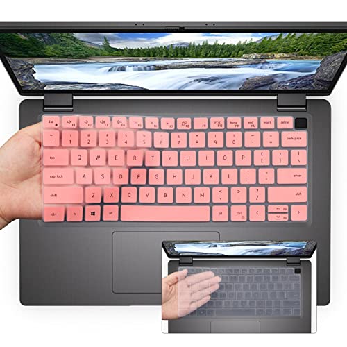 2PCS Keyboard Cover for Dell Latitude 3440 5450 5440 5430 5431 5420 14", Dell Latitude 14" 9430 9420 7450 7440 7430 7420 7410, Dell Latitude 9520 9510 7520 15.6" US Keyboard Skin-Pink+Clear - color: Pink+Clear