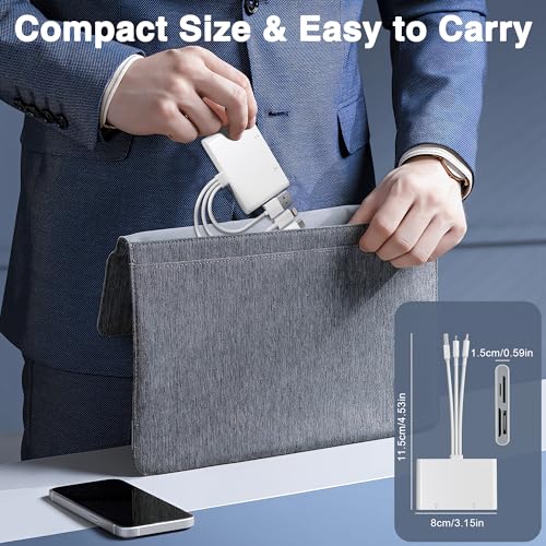 Memory Stick Pro Duo Adapter - 4-in-1 USB C/Lightning/USB-A to SD/TF/MS/XD Card Reader, High-Speed Photo Video Transfer from Camera to iPhone/Tablet/Computer