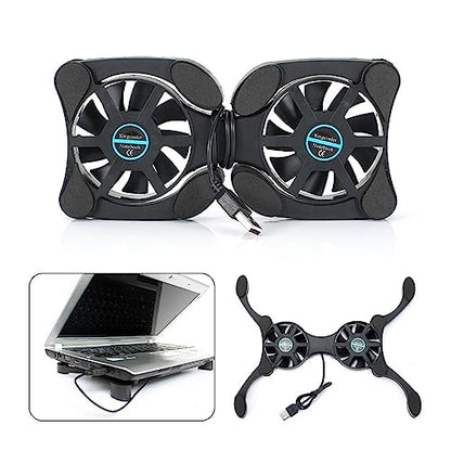 Laptop Cooling Base Foldable Laptop Notebook Cooler Cooling Pad Ergonomic Ventilated with Fans Fits 11-18 Inches Notebook Cooling Base