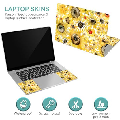 DINKY Laptop Skin Sticker Decal, 12" 13" 13.3" 14" 15" 15.4" 15.6 inch Laptop Universal Reusable Vinyl Skin Stickers Cover Art Decal Notebook PC Personalized Protector-Flora - color: Sunflora-02
