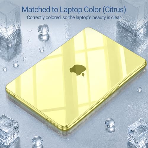 MOSISO Compatible with MacBook Neo Case 13 inch 2026 A3404 A18 Pro Chip | Ultra-Thin Surpass Natural Beauty Seamlessly Closes Protective Hard Shell Case Cover, Crystal Citrus - color: Crystal Citrus