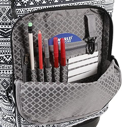 J World Sundance Laptop Rolling Backpack for Girls Boys. Roller Bookbag with Wheels, 20 Inch, Houndstooth - color: Houndstooth Black