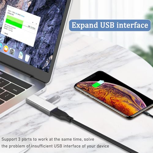 USB 3.0 Hub, VIENON Aluminium 3-Port USB Hub USB Splitter USB Expander for Laptop, Xbox, Flash Drive, HDD, Console, Printer, Camera,Keyborad, Mouse (Grey) - color: Grey