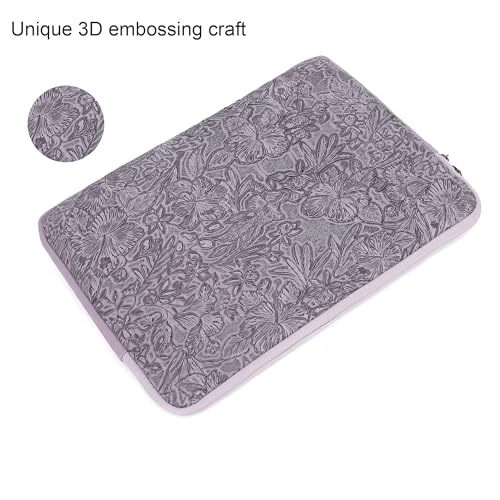 Embossing Floral Pattern PU Leather Laptop Sleeve Case with Pocket MacBook Air 13 inch,iPad Pro 13 inch and 12.5 inch-13.6 inch Notebook Computer Laptop (Purple PU) - color: Purple PU, size: 12.5 inch-13.5 inch