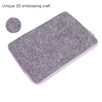 Embossing Floral Pattern PU Leather Laptop Sleeve Case with Pocket MacBook Air 13 inch,iPad Pro 13 inch and 12.5 inch-13.6 inch Notebook Computer Laptop (Purple PU) - color: Purple PU, size: 12.5 inch-13.5 inch