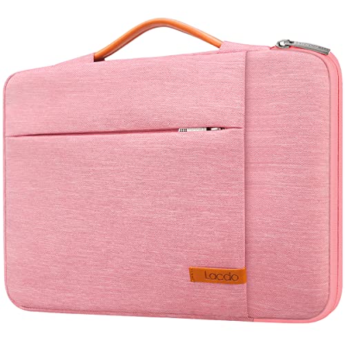 Lacdo 360° Protective 15-15.6 Inch Laptop Sleeve Case for Acer HP Lenovo Dell ASUS Laptop, Acer Aspire 15, HP Pavilion 15, Dell Inspiron 15, Lenovo IdeaPad 15, ASUS ZenBook 15 Computer Bag, Peach - color: Peach, size: 15-15.6 Inches