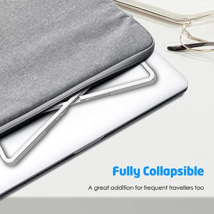 Laptop Stand for Desk - Foldable, Lightweight Aluminum Laptop Riser Holder, Portable Stand for 10-15.6” Laptops, Prevents Overheating with Non-Slip Rubbers, Travel-Friendly, Ergonomic Design