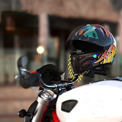 Windance 2pcs Motorcycle Helmet Lock Cable, Anti-Theft Retractable Luggage Lock with 4 Digit Password Combination Security Lock (Black+Yellow) - color: Black+Yellow
