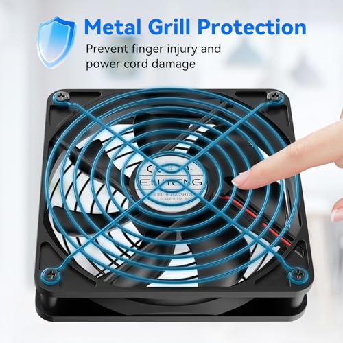 ELUTENG USB Computer Cooling Fan with 7 Color RGB Lighting, 3 Speed Controller 1100/1300/1500 RPM Small Exhaust Fan High Airflow Cooling Fan for Router Modem Receiver DVR PlayStation Xbox TV Box