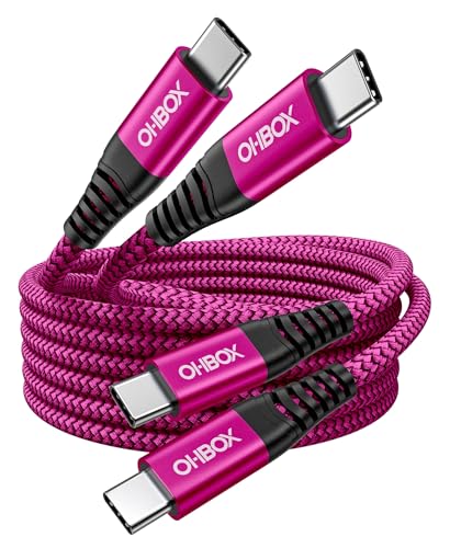 USB C to USB C Cable 60W [2Pack 3FT], USB C Fast Charging Cable for Car | Durable Braided iPhone USB Type C Cable USBC to USBC Cord for iPhone 17/16/15/Pro Max, Samsung Galaxy S23 and More-Rose Red - color: Rose Red, size: 3FT, style: USB C to USB C