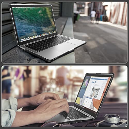 Fintie Case for MacBook Pro 13 Inch A2338(M2 M1) A2251 A2289 A2159 A1989 A1706 A1708 (2016-2023) - Heavy Duty Hard Shell Cover with TPU Bumper for MacBook Pro 13 with/Without Touch Bar, Clear - color: Crystal Clear