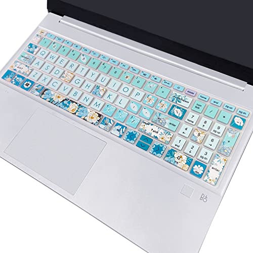 Silicone Keyboard Cover for 15.6 HP Laptop 15-fc 15-fd 15t-fd 15z-fc/HP Pavilion 15-eg 15t-eg 15-eh 15-er, 17z-ca 17-cn 17-cp 17z-cp Model Series,Peony - color: Peony