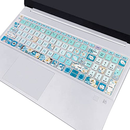 Silicone Keyboard Cover for 15.6 HP Laptop 15-fc 15-fd 15t-fd 15z-fc/HP Pavilion 15-eg 15t-eg 15-eh 15-er, 17z-ca 17-cn 17-cp 17z-cp Model Series,Peony - color: Peony
