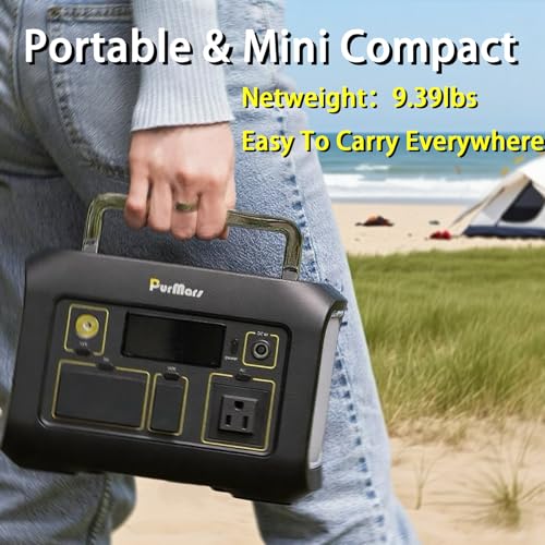 300W Portable Power Station (Peak 500W),LiFePO4 Solar Generator | 288Wh (90,000mAh)Portable Power Bank,110V Pure Sine Wave AC Outlet,Lifepo4 Battery,RV,Outdoor Camping,Traveling,Emergencies