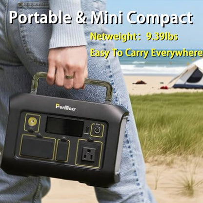 300W Portable Power Station (Peak 500W),LiFePO4 Solar Generator | 288Wh (90,000mAh)Portable Power Bank,110V Pure Sine Wave AC Outlet,Lifepo4 Battery,RV,Outdoor Camping,Traveling,Emergencies