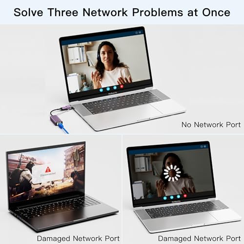 USB C to Ethernet Adapter, USB 3.0 & USB-C to RJ45 Network Adapter