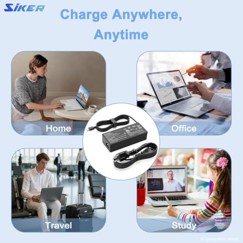 SiKER 100W USB C Charger, Universal USB-C Power Adapter, PD 3.0 Fast Laptop Charger Compatible with MacBook Pro/Air, Lenovo, Dell, HP, ASUS, iPad Pro, Android Phones - color: black3