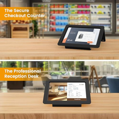 Tablet Desk Stand, All Metal 30 Ergonomic with Security Cable Lock for Office, POS Counter, Reception - Compatible with iPad 10th (10.9"), Pro 11", Air 4/5, Air 11" (M2/M3/M4), iPad 11" (A16) - color: Black