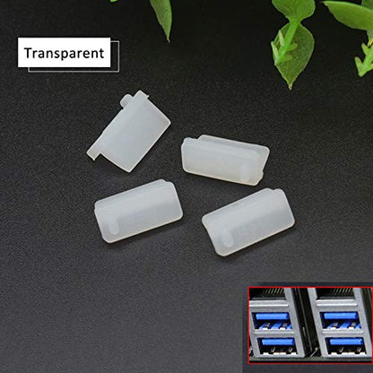 10PCS Universal Computer Anti Dust Stopper/Plug, General Laptops Soft Silicone Dustproof Cover, Notebook Laptop PC Computer Accessories, Anti-dust Stopper-USB3.0 Transparent Silicone - color: USB3.0 Transparent Silicone