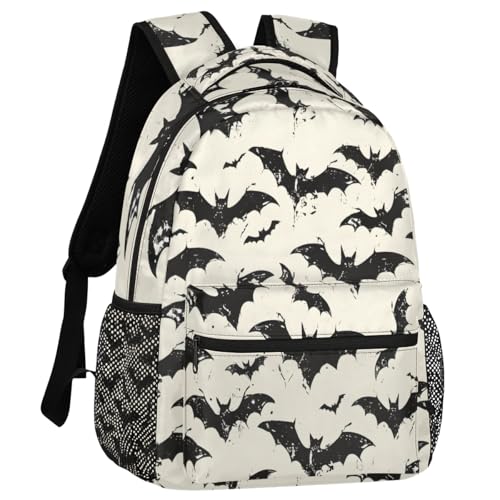 Halloween Backpack for Women Men Shoulder Computer Laptop Adults Backpack Spooky Bats Sports Hiking Gym Workout Travel Casual Daypack - color: Multicolor 1