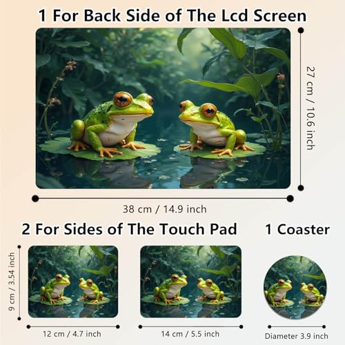 Laptop Skin Sticker Decal 15.6 Inch,12 13 13.3 14 15 15.6 in Laptop Netbook Skins for Notebook,Art Decal Removable Waterproof Scratch Resistant,Universal Vinyl Cover,Cute Frog Green - color: Cute Frog Green