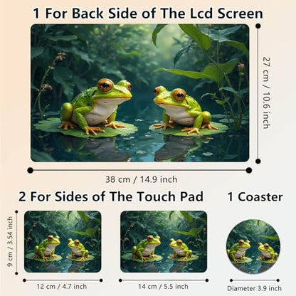 Laptop Skin Sticker Decal 15.6 Inch,12 13 13.3 14 15 15.6 in Laptop Netbook Skins for Notebook,Art Decal Removable Waterproof Scratch Resistant,Universal Vinyl Cover,Cute Frog Green - color: Cute Frog Green
