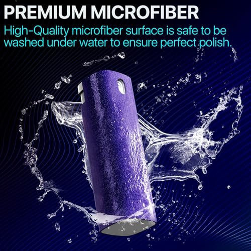 IO CLEAN Mini Screen Cleaner Spray – Finger Proof Screen Cleaner for Smartphones, iPads, MacBooks, Laptops, Car Screens, Touchscreens – 3in1 Mist Cleaner, Microfiber Cloth and Protective Cover (Red) - color: Red